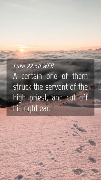 Picture 04 - Luke 22:50 WEB Mobile Phone Wallpaper - A certain one of them struck the servant of the - Mobile Bible Verse Wallpaper