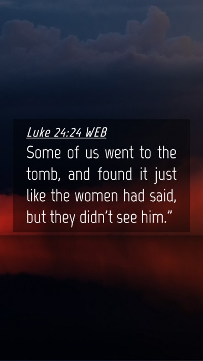 Picture 04 - Luke 24:24 WEB Mobile Phone Wallpaper - Some of us went to the tomb, and found it just - Mobile Bible Verse Wallpaper