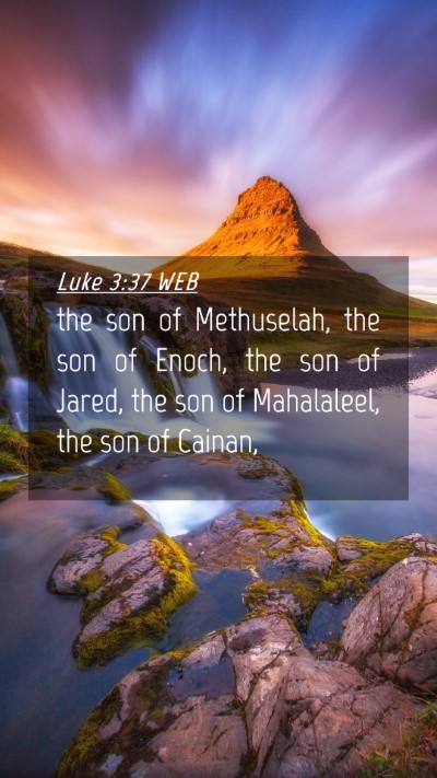 Picture 04 - Luke 3:37 WEB Mobile Phone Wallpaper - the son of Methuselah, the son of Enoch, the son - Mobile Bible Verse Wallpaper