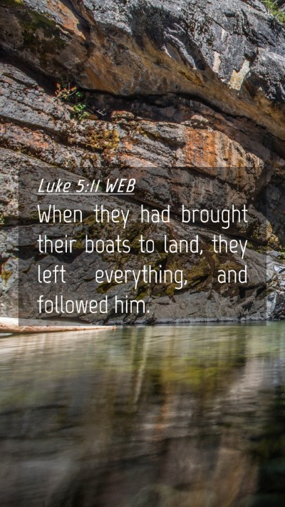 Picture 04 - Luke 5:11 WEB Mobile Phone Wallpaper - When they had brought their boats to land, they - Mobile Bible Verse Wallpaper