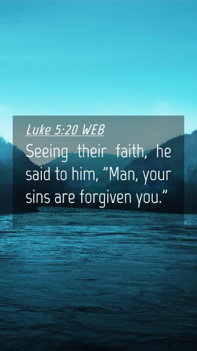 Picture 04 - Luke 5:20 WEB Mobile Phone Wallpaper - Seeing their faith, he said to him, 