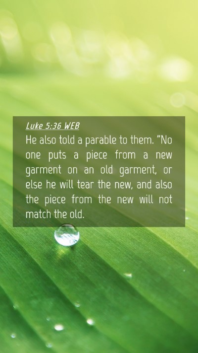 Picture 04 - Luke 5:36 WEB Mobile Phone Wallpaper - He also told a parable to them. 