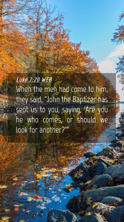 Picture 04 - Luke 7:20 WEB Mobile Phone Wallpaper - When the men had come to him, they said, 