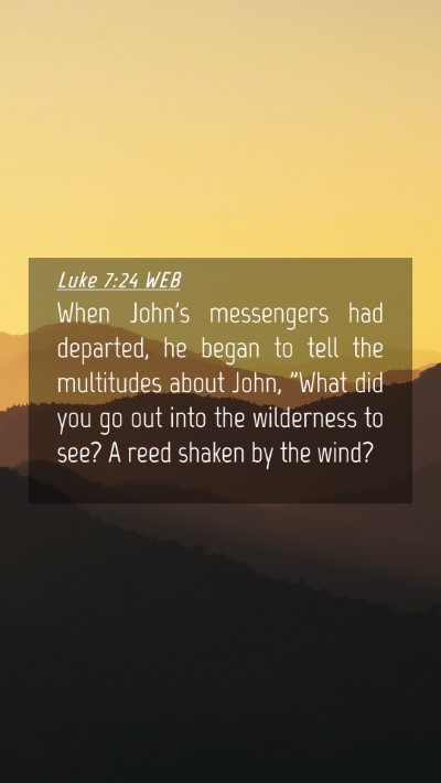Picture 04 - Luke 7:24 WEB Mobile Phone Wallpaper - When John's messengers had departed, he began to - Mobile Bible Verse Wallpaper