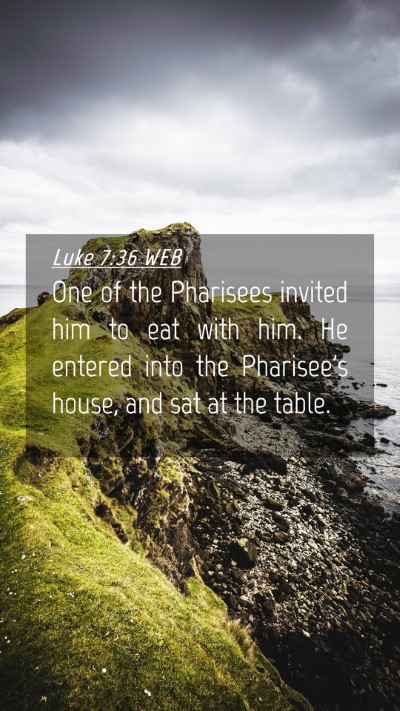 Picture 04 - Luke 7:36 WEB Mobile Phone Wallpaper - One of the Pharisees invited him to eat with him. - Mobile Bible Verse Wallpaper