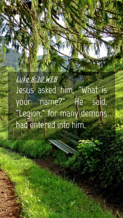 Picture 04 - Luke 8:30 WEB Mobile Phone Wallpaper - Jesus asked him, 