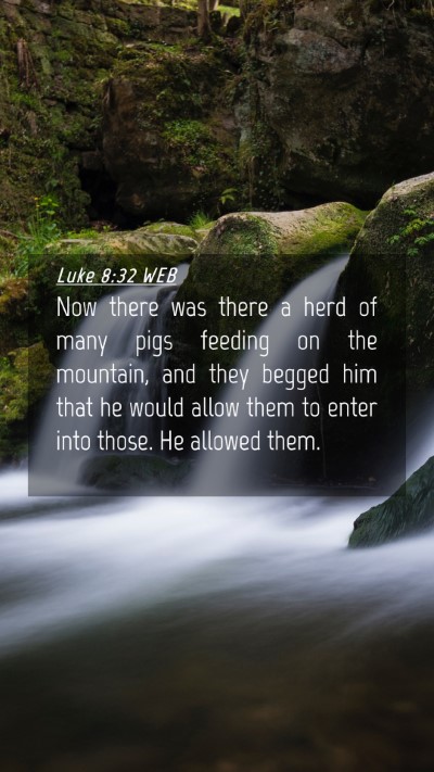 Picture 04 - Luke 8:32 WEB Mobile Phone Wallpaper - Now there was there a herd of many pigs feeding - Mobile Bible Verse Wallpaper