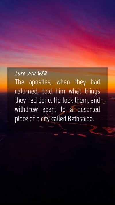 Picture 04 - Luke 9:10 WEB Mobile Phone Wallpaper - The apostles, when they had returned, told him - Mobile Bible Verse Wallpaper