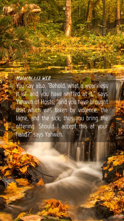 Picture 04 - Malachi 1:13 WEB Mobile Phone Wallpaper - You say also, 'Behold, what a weariness it is!' - Mobile Bible Verse Wallpaper