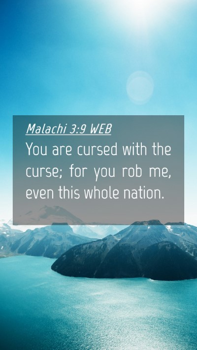 Picture 04 - Malachi 3:9 WEB Mobile Phone Wallpaper - You are cursed with the curse; for you rob me, - Mobile Bible Verse Wallpaper