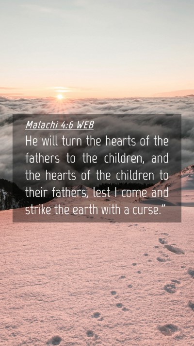 Picture 04 - Malachi 4:6 WEB Mobile Phone Wallpaper - He will turn the hearts of the fathers to the - Mobile Bible Verse Wallpaper