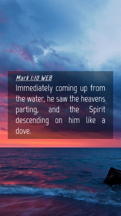 Picture 04 - Mark 1:10 WEB Mobile Phone Wallpaper - Immediately coming up from the water, he saw the - Mobile Bible Verse Wallpaper