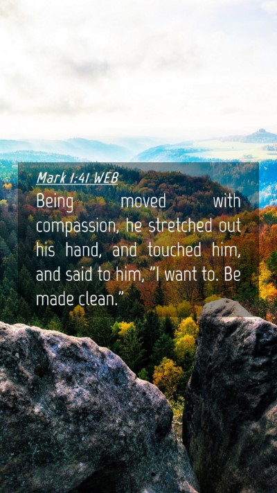 Picture 04 - Mark 1:41 WEB Mobile Phone Wallpaper - Being moved with compassion, he stretched out his - Mobile Bible Verse Wallpaper