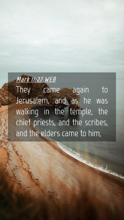 Picture 04 - Mark 11:27 WEB Mobile Phone Wallpaper - They came again to Jerusalem, and as he was - Mobile Bible Verse Wallpaper