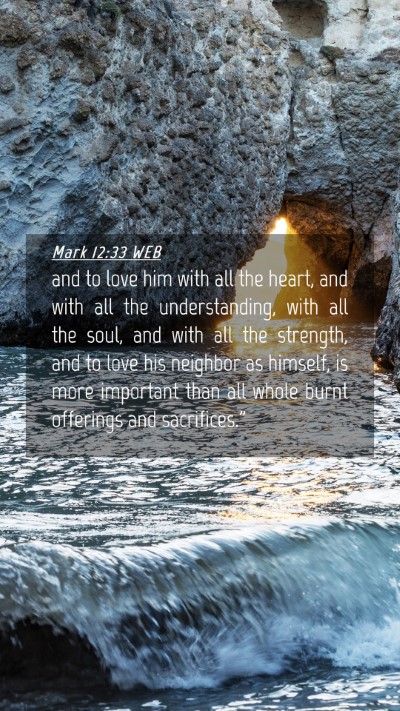 Picture 04 - Mark 12:33 WEB Mobile Phone Wallpaper - and to love him with all the heart, and with all - Mobile Bible Verse Wallpaper