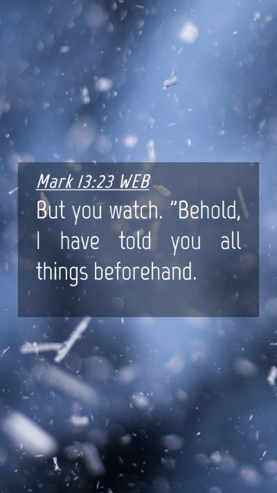 Picture 04 - Mark 13:23 WEB Mobile Phone Wallpaper - But you watch. 