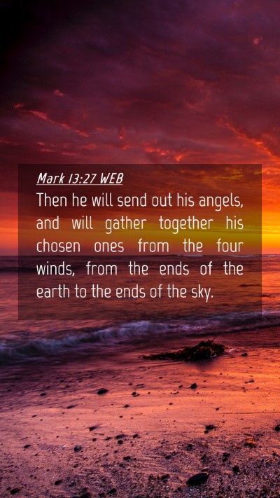 Picture 04 - Mark 13:27 WEB Mobile Phone Wallpaper - Then he will send out his angels, and will gather - Mobile Bible Verse Wallpaper