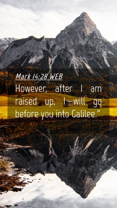 Picture 04 - Mark 14:28 WEB Mobile Phone Wallpaper - However, after I am raised up, I will go before - Mobile Bible Verse Wallpaper
