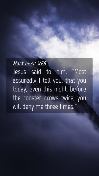 Picture 04 - Mark 14:30 WEB Mobile Phone Wallpaper - Jesus said to him, 
