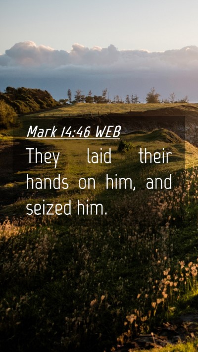 Picture 04 - Mark 14:46 WEB Mobile Phone Wallpaper - They laid their hands on him, and seized - Mobile Bible Verse Wallpaper