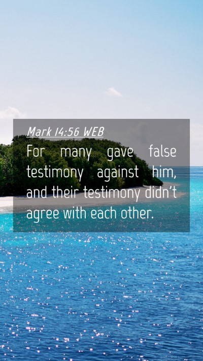 Picture 04 - Mark 14:56 WEB Mobile Phone Wallpaper - For many gave false testimony against him, and - Mobile Bible Verse Wallpaper
