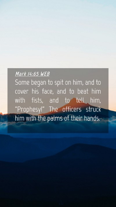 Picture 04 - Mark 14:65 WEB Mobile Phone Wallpaper - Some began to spit on him, and to cover his face, - Mobile Bible Verse Wallpaper
