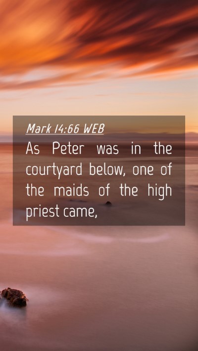 Picture 04 - Mark 14:66 WEB Mobile Phone Wallpaper - As Peter was in the courtyard below, one of the - Mobile Bible Verse Wallpaper
