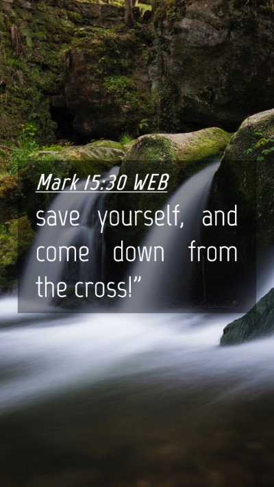 Picture 04 - Mark 15:30 WEB Mobile Phone Wallpaper - save yourself, and come down from the - Mobile Bible Verse Wallpaper