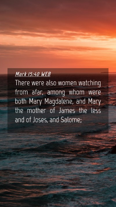 Picture 04 - Mark 15:40 WEB Mobile Phone Wallpaper - There were also women watching from afar, among - Mobile Bible Verse Wallpaper