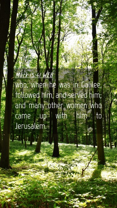 Picture 04 - Mark 15:41 WEB Mobile Phone Wallpaper - who, when he was in Galilee, followed him, and - Mobile Bible Verse Wallpaper