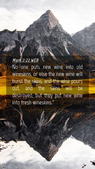 Picture 04 - Mark 2:22 WEB Mobile Phone Wallpaper - No one puts new wine into old wineskins, or else - Mobile Bible Verse Wallpaper