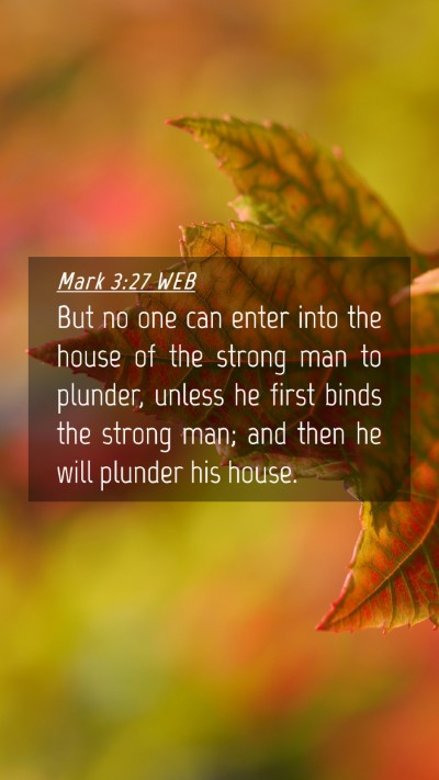 Picture 04 - Mark 3:27 WEB Mobile Phone Wallpaper - But no one can enter into the house of the strong - Mobile Bible Verse Wallpaper