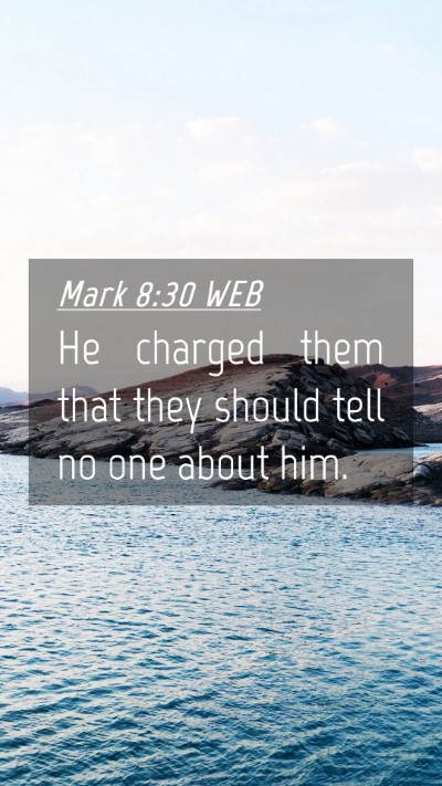 Picture 04 - Mark 8:30 WEB Mobile Phone Wallpaper - He charged them that they should tell no one - Mobile Bible Verse Wallpaper