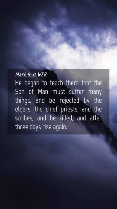 Picture 04 - Mark 8:31 WEB Mobile Phone Wallpaper - He began to teach them that the Son of Man must - Mobile Bible Verse Wallpaper