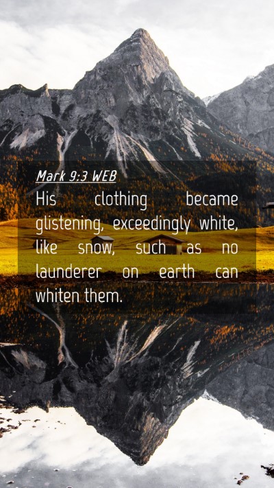 Picture 04 - Mark 9:3 WEB Mobile Phone Wallpaper - His clothing became glistening, exceedingly - Mobile Bible Verse Wallpaper
