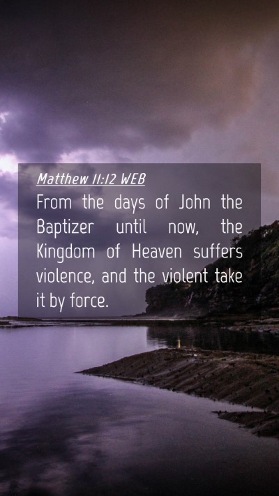 Picture 04 - Matthew 11:12 WEB Mobile Phone Wallpaper - From the days of John the Baptizer until now, the - Mobile Bible Verse Wallpaper