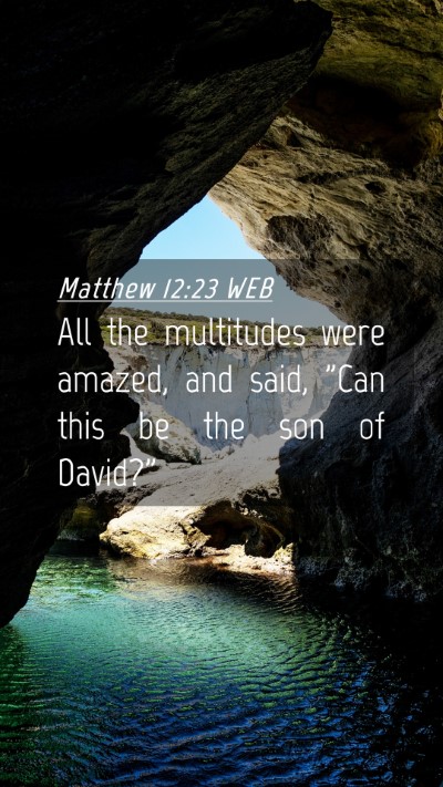Picture 04 - Matthew 12:23 WEB Mobile Phone Wallpaper - All the multitudes were amazed, and said, 