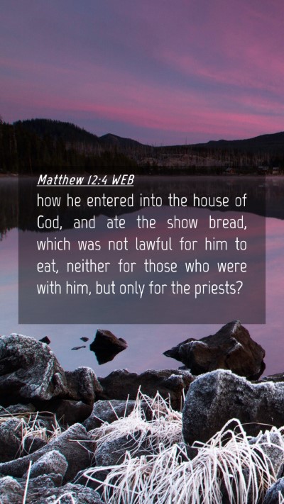 Picture 04 - Matthew 12:4 WEB Mobile Phone Wallpaper - how he entered into the house of God, and ate the - Mobile Bible Verse Wallpaper