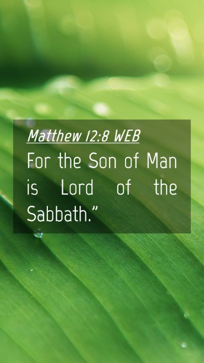 Picture 04 - Matthew 12:8 WEB Mobile Phone Wallpaper - For the Son of Man is Lord of the - Mobile Bible Verse Wallpaper