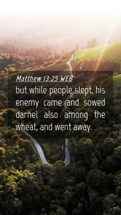 Picture 04 - Matthew 13:25 WEB Mobile Phone Wallpaper - but while people slept, his enemy came and sowed - Mobile Bible Verse Wallpaper