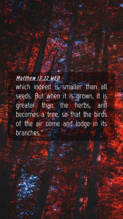 Picture 04 - Matthew 13:32 WEB Mobile Phone Wallpaper - which indeed is smaller than all seeds. But when - Mobile Bible Verse Wallpaper