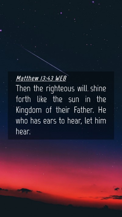 Picture 04 - Matthew 13:43 WEB Mobile Phone Wallpaper - Then the righteous will shine forth like the sun - Mobile Bible Verse Wallpaper