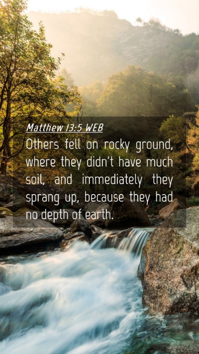 Picture 04 - Matthew 13:5 WEB Mobile Phone Wallpaper - Others fell on rocky ground, where they didn't - Mobile Bible Verse Wallpaper
