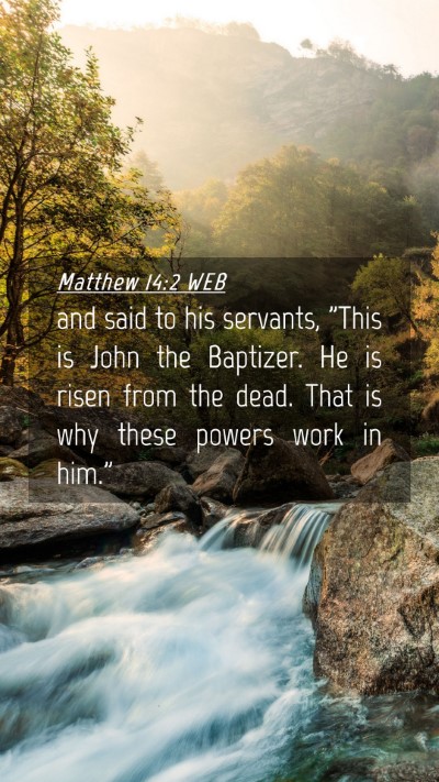 Picture 04 - Matthew 14:2 WEB Mobile Phone Wallpaper - and said to his servants, 