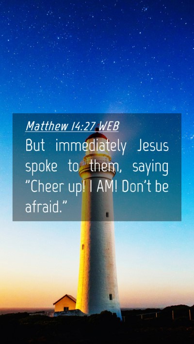 Picture 04 - Matthew 14:27 WEB Mobile Phone Wallpaper - But immediately Jesus spoke to them, saying - Mobile Bible Verse Wallpaper