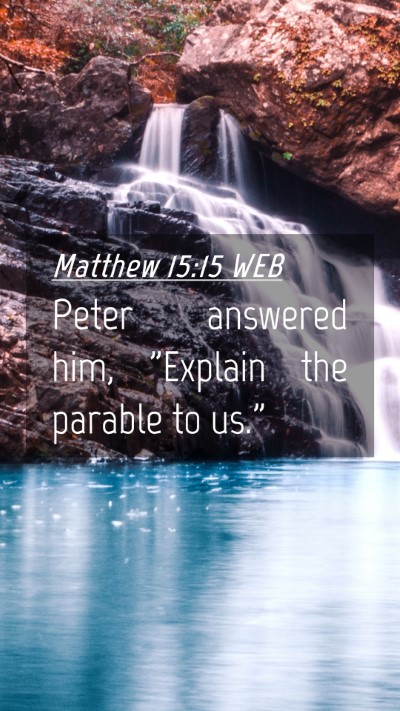 Picture 04 - Matthew 15:15 WEB Mobile Phone Wallpaper - Peter answered him, 