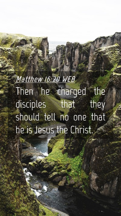 Picture 04 - Matthew 16:20 WEB Mobile Phone Wallpaper - Then he charged the disciples that they should - Mobile Bible Verse Wallpaper