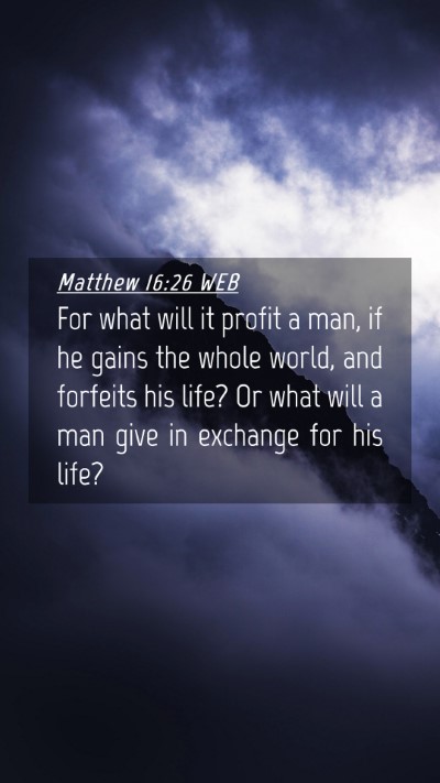 Picture 04 - Matthew 16:26 WEB Mobile Phone Wallpaper - For what will it profit a man, if he gains the - Mobile Bible Verse Wallpaper