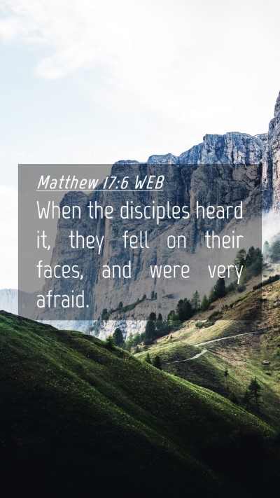 Picture 04 - Matthew 17:6 WEB Mobile Phone Wallpaper - When the disciples heard it, they fell on their - Mobile Bible Verse Wallpaper