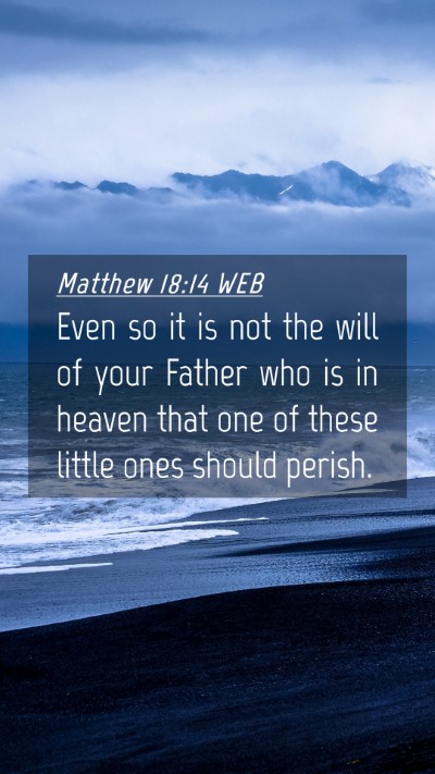 Picture 04 - Matthew 18:14 WEB Mobile Phone Wallpaper - Even so it is not the will of your Father who is - Mobile Bible Verse Wallpaper